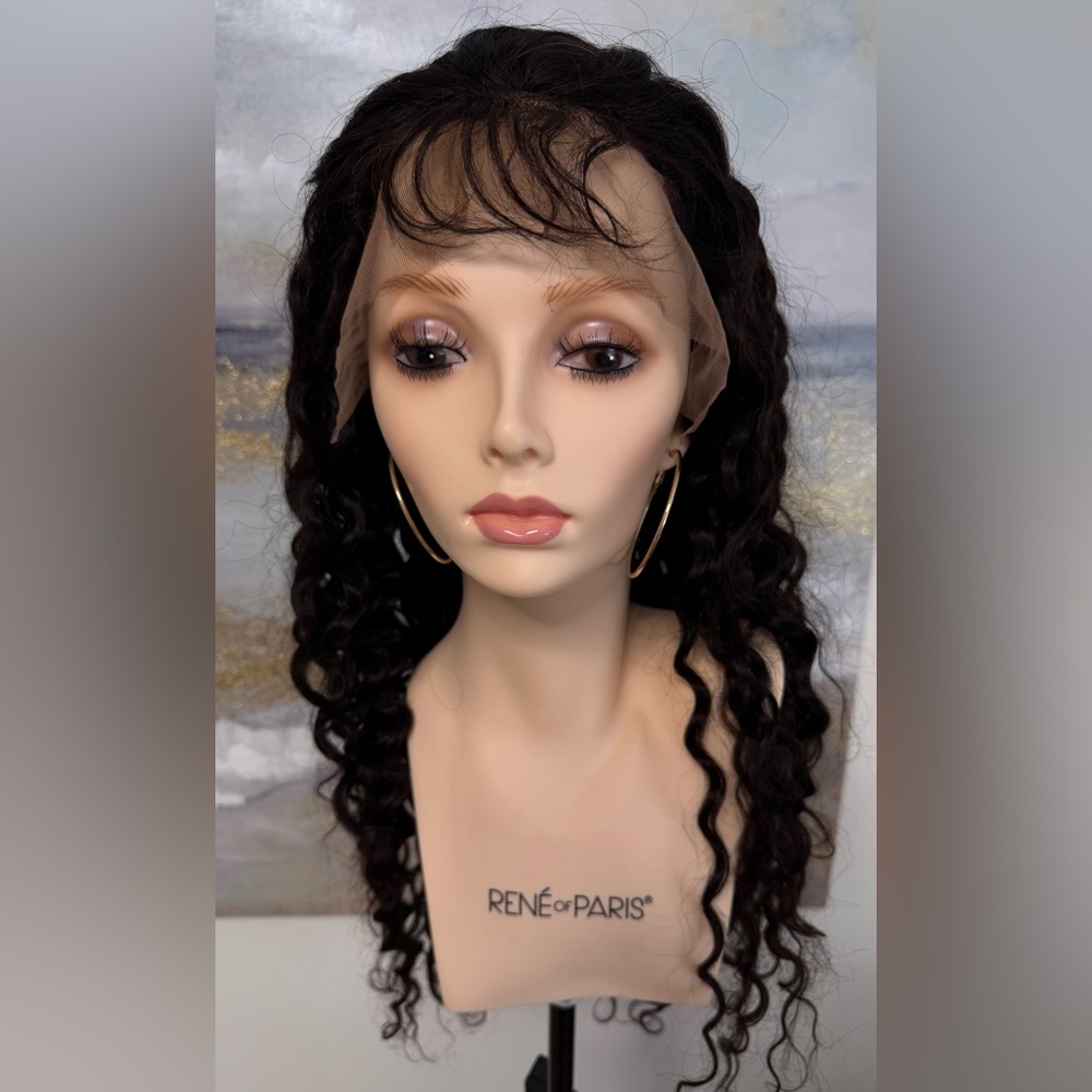 💯% 24” HUMAN Hair, Brazilian Wave, Lace Front, Fringe bangs, Black - Picture 7 of 16